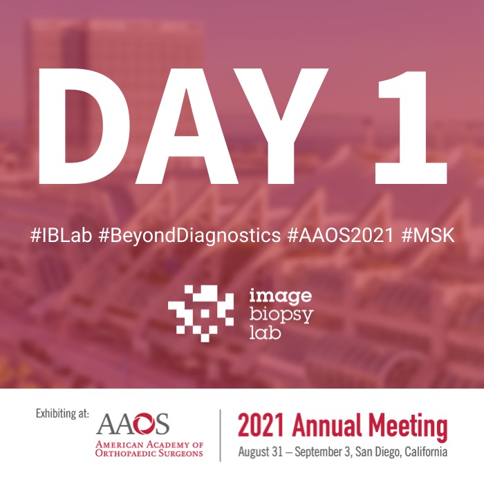ImageBiopsyLab's tweet photo. Day 1 at #AAOS2021, and we couldn’t be more excited!
Come join us at - Booth 2010 and find out more about our digital solutions for Musculoskeletal diagnostics!
Learn more about IB Lab 👉https://t.co/Y2FJHKpFDX
#IBLab #BeyondDiagnostics #AAOS2021 #MSK https://t.co/OxFmDMpGK2