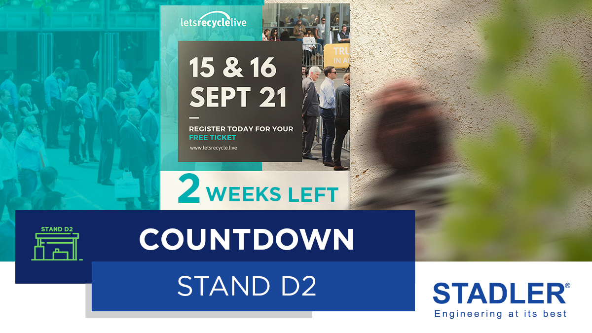 Stadler_Group's tweet photo. 2 weeks for the Let´s Recycle Live Show to begin! 
The countdown has started. 
Visit us at stand D2!

#stadler #letsrecyclelive #uk #wastesorting #waste #recycling #environment #circulareconomy #plasticwaste #sortingplants https://t.co/MyMI0cByFj