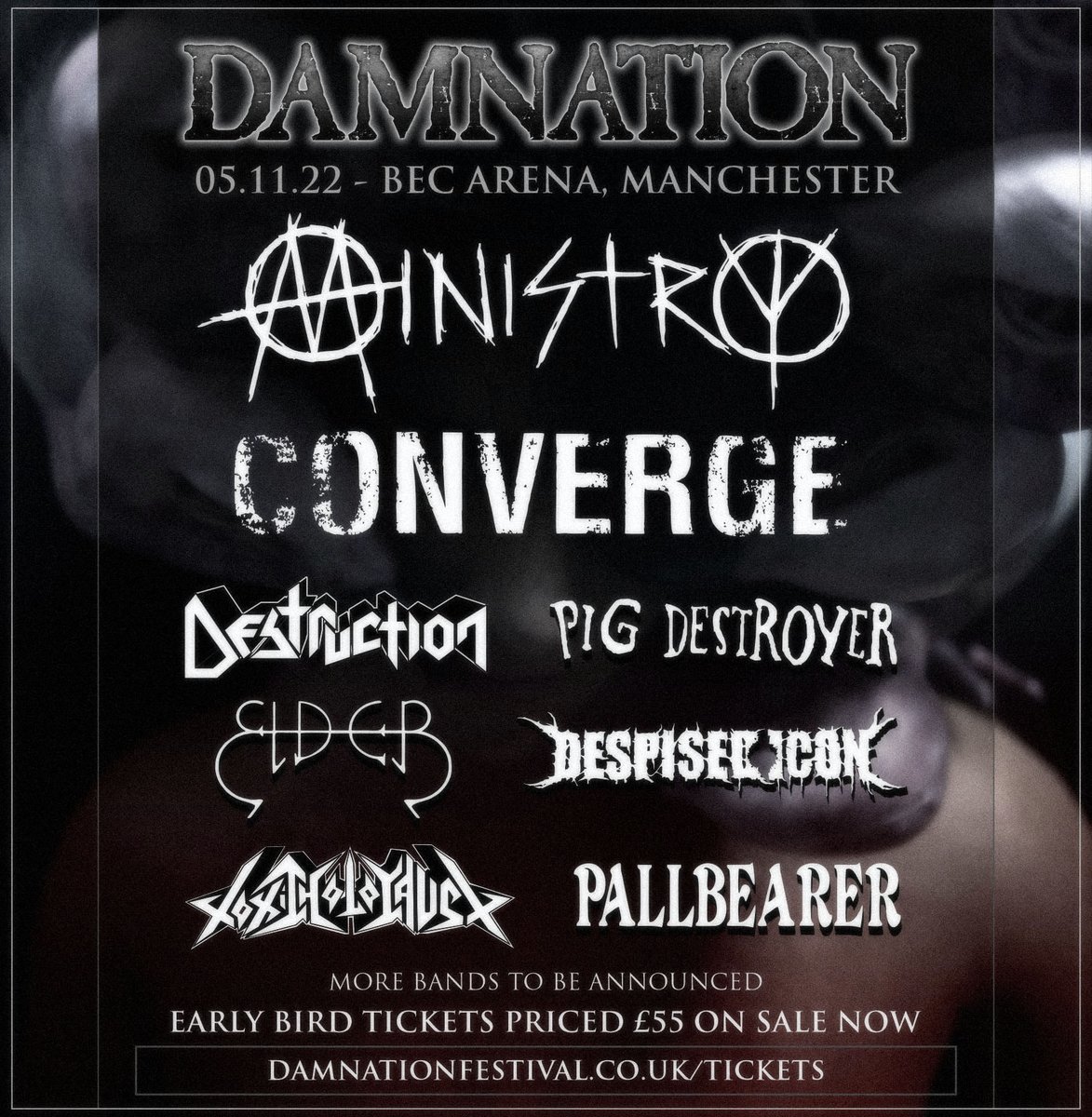 damnationfest's tweet image. @WeAreMinistry @Convergecult @destruction @pallbearerdoom  @despisedicon @ToxicHolocaust Pig Destroyer and Elder announced for Damnation 2022

Tickets on sale now damnationfestival.co.uk/tickets

#damnationfestival