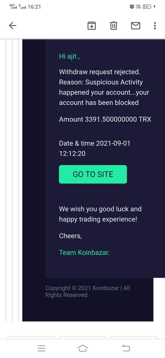 cryptostar123's tweet photo. @ttcoinofficial KOINBAZAR APP CHEATING WITH ME I'M NOT CHEATING IN TRADE BUT HE IS BLOCKED ME I HAVE 5MILLION COIN OF TTCOIN PLZZ SIR TELL HIM AND SAY CHECK OUR TRADING DETAILS THIS IS MY GMAIL 
ajityaduwanshi369@gmail.com https://t.co/Fq7TrDlrvZ