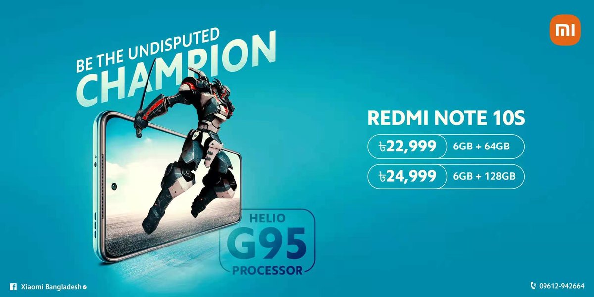MiBangladesh's tweet photo. Powered by Helio G95 with HyperEngine Game Technology ensures your #RedmiNote10S always keeps up with you.
To know more, please visit: https://t.co/3sBmPk8uyW
For any queries related to Redmi smartphones or services please call: 09612-942664 (10AM to 9PM)
 
#XiaomiBangladesh https://t.co/PPys4JyoYi