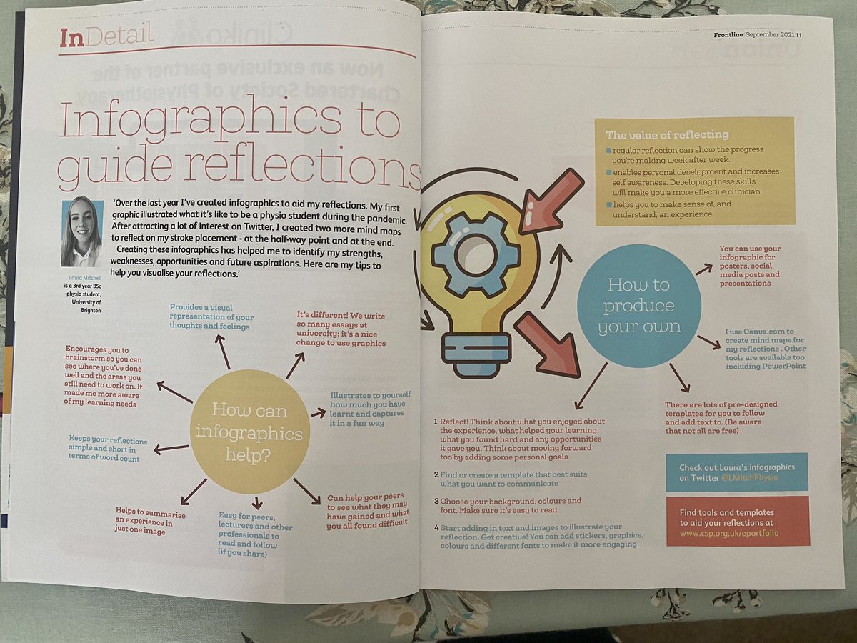 I’m very excited to have the opportunity to have be featured in this months Frontline - thank you <a href="/thecspstudents/">CSP Students</a>  🤩 <a href="/BrightPhysios/">UoB Physiotherapy</a>