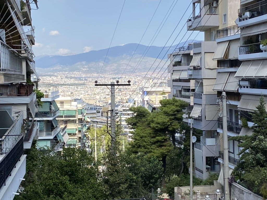 bhushansethi1's tweet photo. Celebrating a full set of neg covid tests (reqd for reentry to US) with a run in #psychiko this morning. Amazing views and nice to get out and see the residential part of a city on foot. Apparently this is where the original marathon runner declared victory before his demise:( https://t.co/B7Cw0pwjSZ
