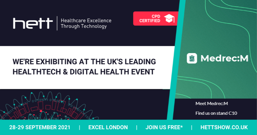 📣 Join us at <a href="/HETTShow/">HETT Show</a> on 28-29 Sept’ 2021 for 2-days of packed #CPD certified #digitalhealth content and innovations. We are showcasing <a href="/MedrecM/">Medrec:M</a> on stand C10. Check out the list of innovators here: hubs.la/H0PqBGg0 #HETT21