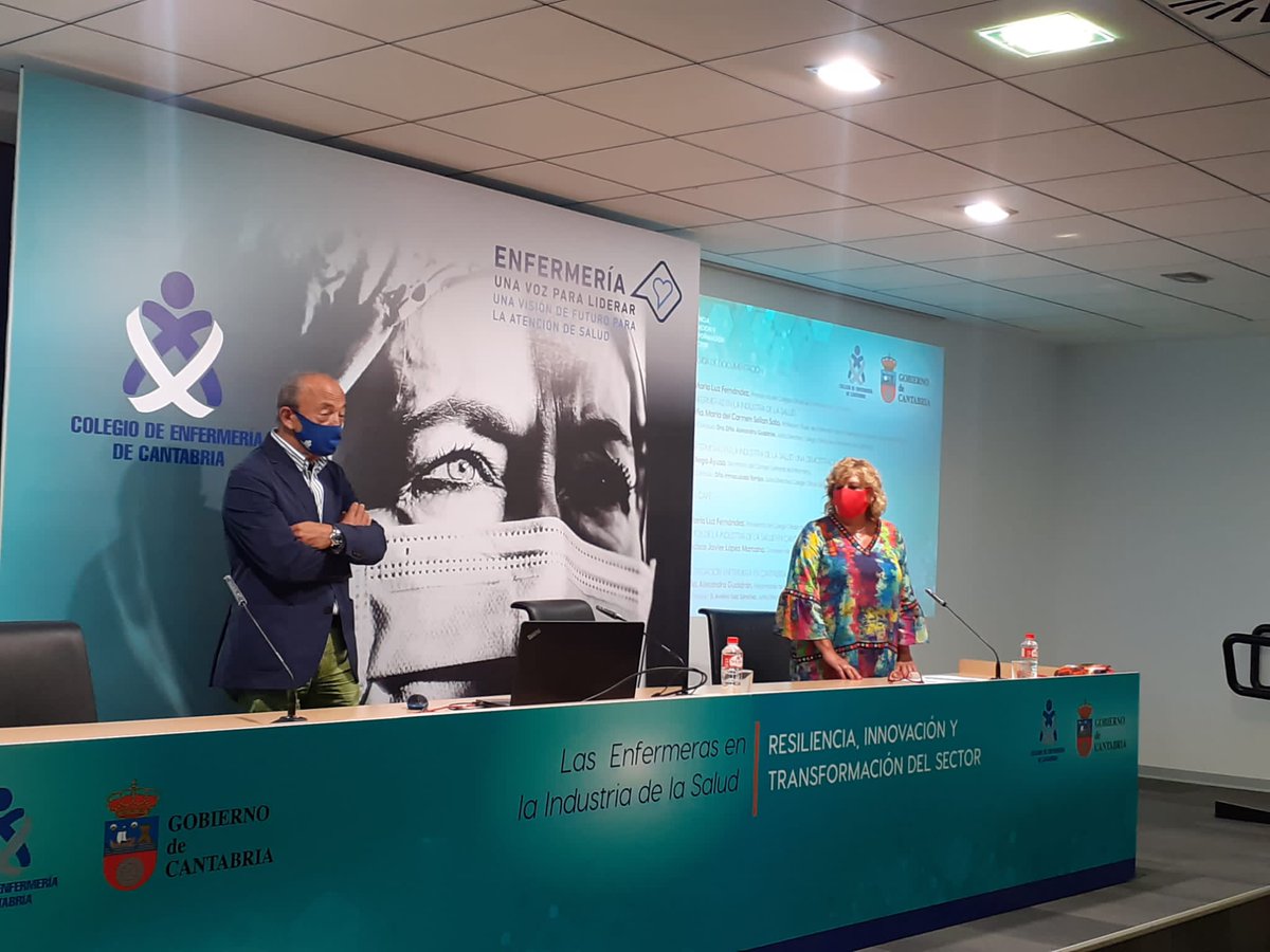 López Marcano ofrece al Colegio  de Enfermería formar parte del Cluster de la Industria de la Salud de Cantabria y la presidenta del colectivo profesional  acepta.