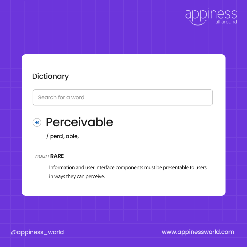 AppinessWorld's tweet image. The Web Content Accessibility Guidelines (WCAG) has four main principles, which state that content must be POUR: Perceivable, Operable, Understandable, and Robust. Here is what you need to read between the lines!  
#webcontentaccessibilityguidelines #appinessinteractive #appiness