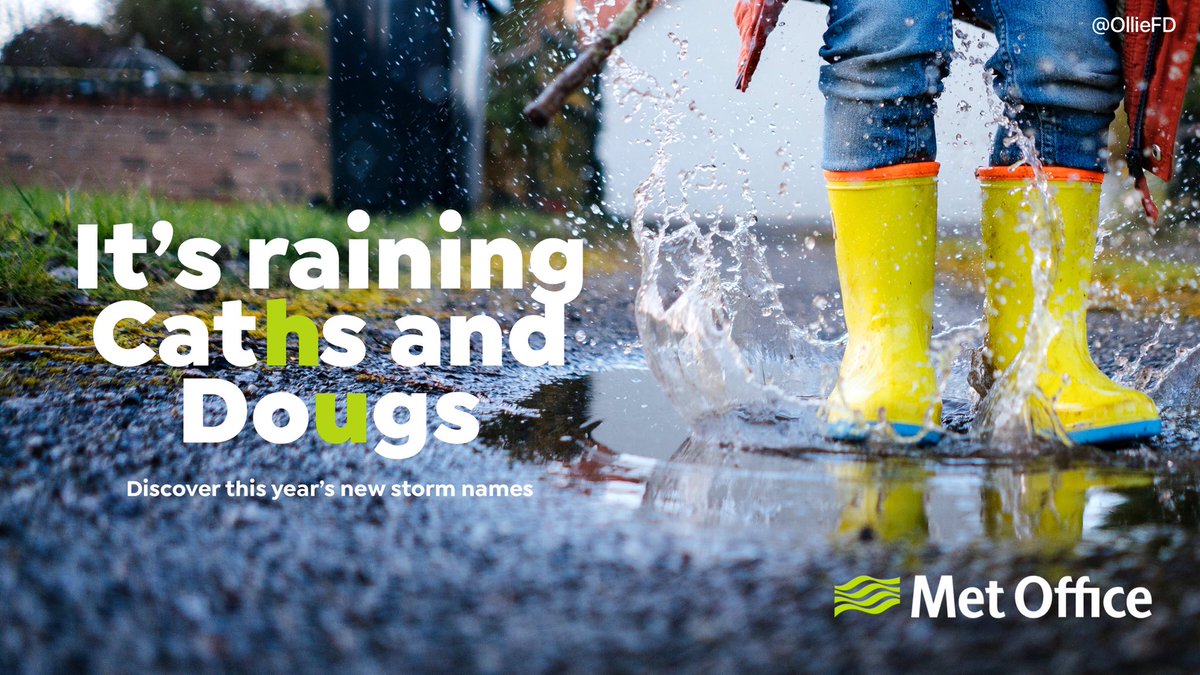 OllieFD's tweet photo. Raining Caths and Dougs out there.
@metoffice 
@OneMinuteBriefs 
#NameOurStorms https://t.co/5KbOPAN1CQ