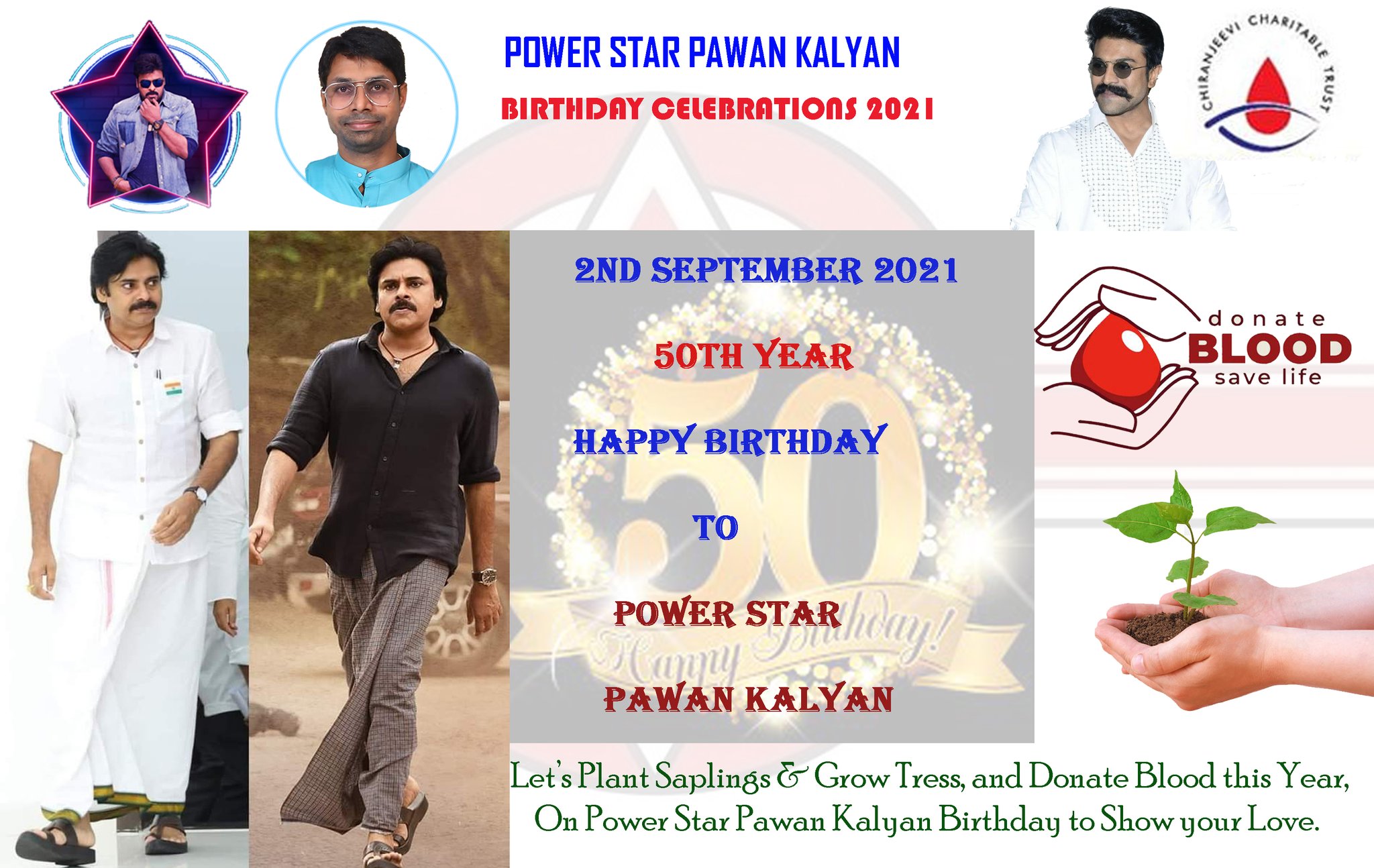  Happy 50th Birthday Power Star Pawan Kalyan Garu 