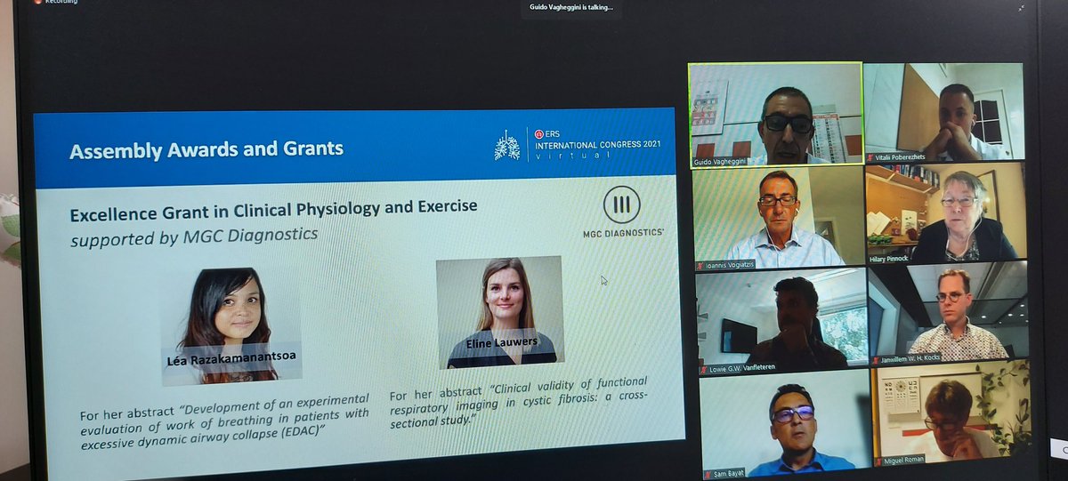 <a href="/ERSAssembly1/">ERS Assembly 1</a> #ERSCongress2021 #ERScongress 
Congratulations to Lea and Elaine for their Excellence Grant in Clinical Physiology and Exercise 👏 👏 👏