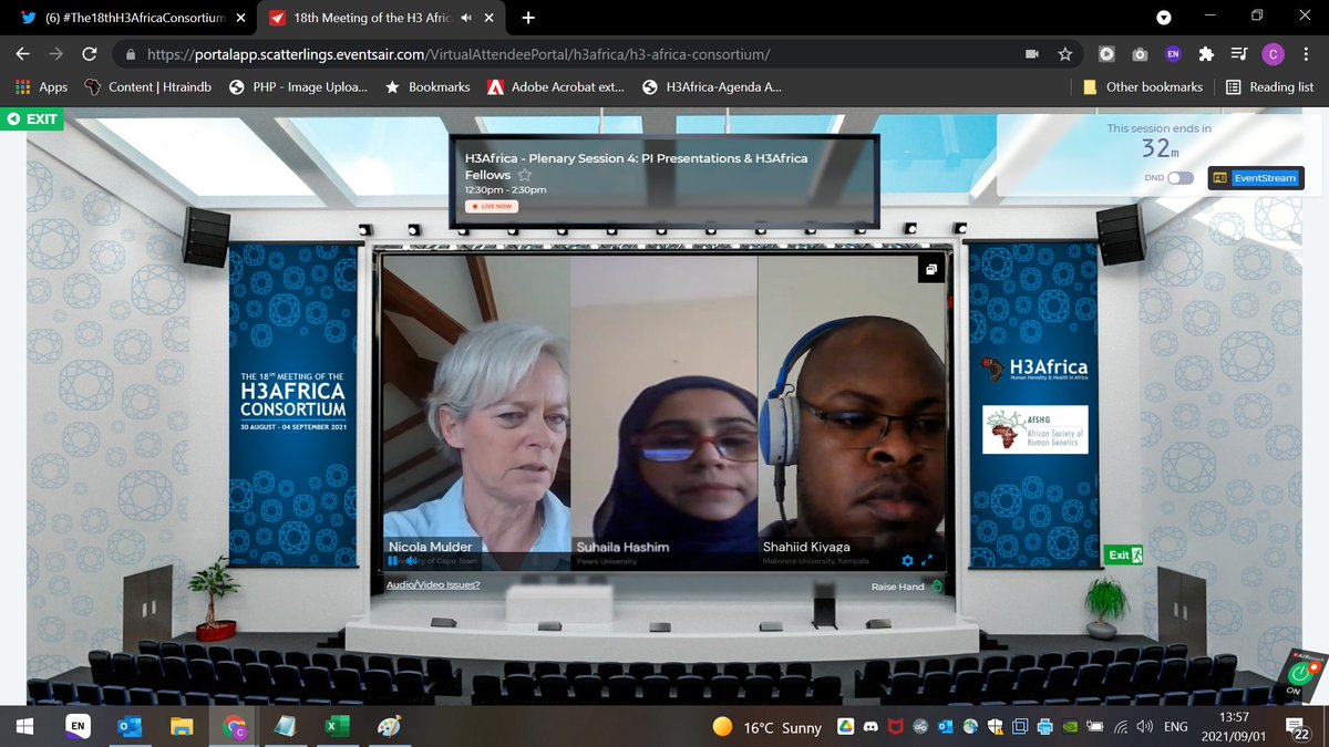 Suhaila Hashim: EANBiT: From the Pwani University Perspective, Shahid Kiyaga: Genetic diversity, distribution and characterization of clinical Pseudomonas aeruginosa strains from Kenya <a href="/EANBiT_Project/">EANBiT</a>  #The18thH3AfricaConsortiumMeeting