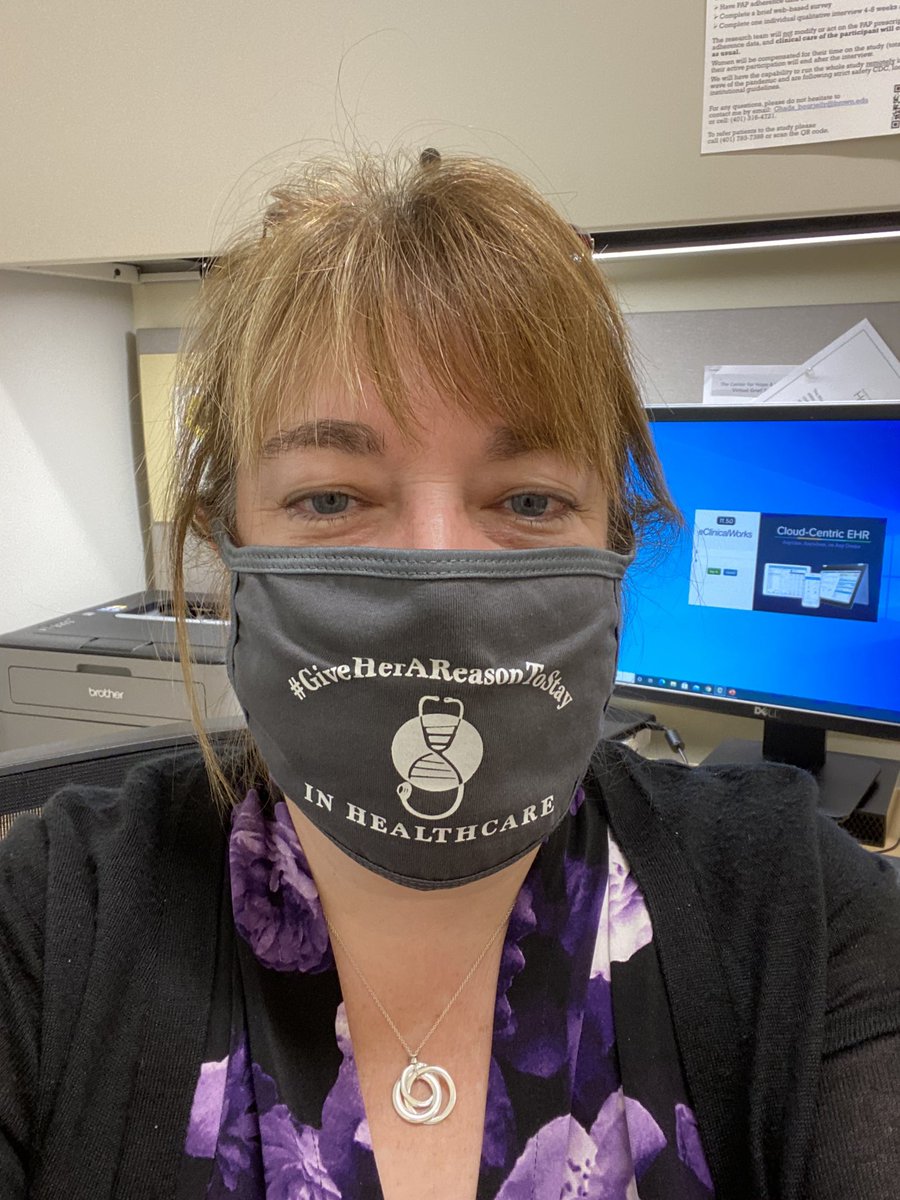 Ready for my patients and handing out #GiveHerAReasonToStay masks to my @BrownMedPhys colleagues - post in the comments if you want one - I’m at Wampanoag Trail today - want to learn more - see info graphic @BrownMedicine @BrownOWIMS