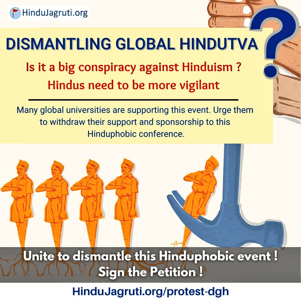 Demands of Hindus!!

To <a href="/HMOIndia/">गृहमंत्री कार्यालय, HMO India</a> 

Take action against those who organized, participated &amp; supported this anti-Hindu international conference 'Dismantling Global Hindutva'!
#DGH_Panelists_Hindu_Haters 

<a href="/Rajput_Ramesh/">Ramesh Solanki 🇮🇳</a> 
<a href="/vinodfex/">Mr Lion🛞</a> 
<a href="/IPrabhakarSP/">Prabhakar Singh Parihar प्रभाकर सिँह परिहार</a>