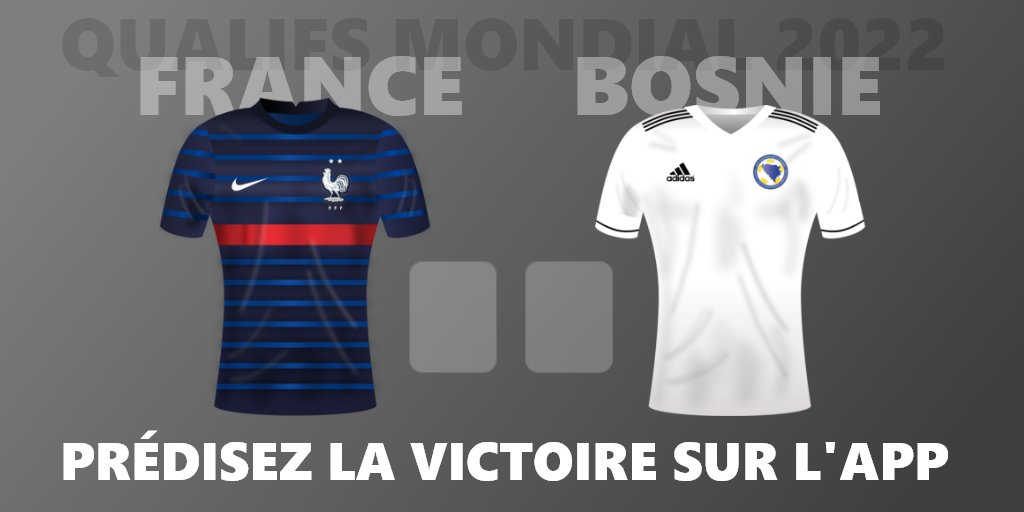 MoodoowSports's tweet photo. Retour sur le terrain ce soir pour l'équipe de France contre la Bosnie.

Venez prédire le résultat sur l'app et marquer des points.

👉RDV sur https://t.co/dFzZl22gHI

#FRABOS #Allezlesbleus #equipedefrance #football https://t.co/UY5K04q6EY