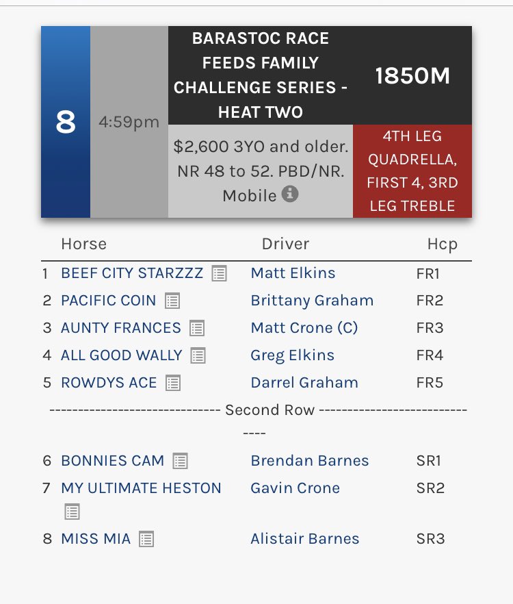 Darren Clayton (@dashman01) on Twitter photo Bragging rights on offer <a href="/MarburgTrots/">Marburg Trots</a> over the next 2 Sundays.
4 heat family challenge series.
First 2 heats this Sunday. Bragging rights on offer <a href="/MarburgTrots/">Marburg Trots</a> over the next 2 Sundays.
4 heat family challenge series.
First 2 heats this Sunday.