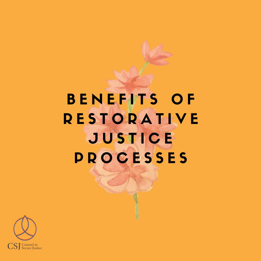 Did you know that CSJ is one of the few orgs in India that works on restorative justice processes? While the story of how we arrived at it as an org is for another day, today we want to share a few benefits of restorative justice processes. #restorativejustice #healingjustice