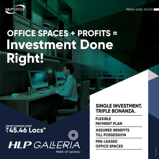 It's now or never!
Invest in the most premium office spaces by HLP Galleria offering the best lucrative offers.

#hlpgalleriamohali #HLPGalleria #HLPGroup #commercialpropertyinmohali #officesapce #office #propertyinvestment