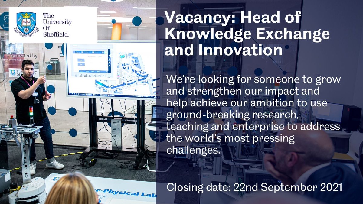 ShefUniImpact's tweet photo. 🚨We're hiring!🚨

We're seeking an enthusiastic Head of Knowledge Exchange and Innovation to drive @sheffielduni impact ambitions, build a strong pipeline of outcome-focused external partnerships and deliver a new University-wide KE support service.

https://t.co/yt1XhYQQem https://t.co/VhguWihVCg