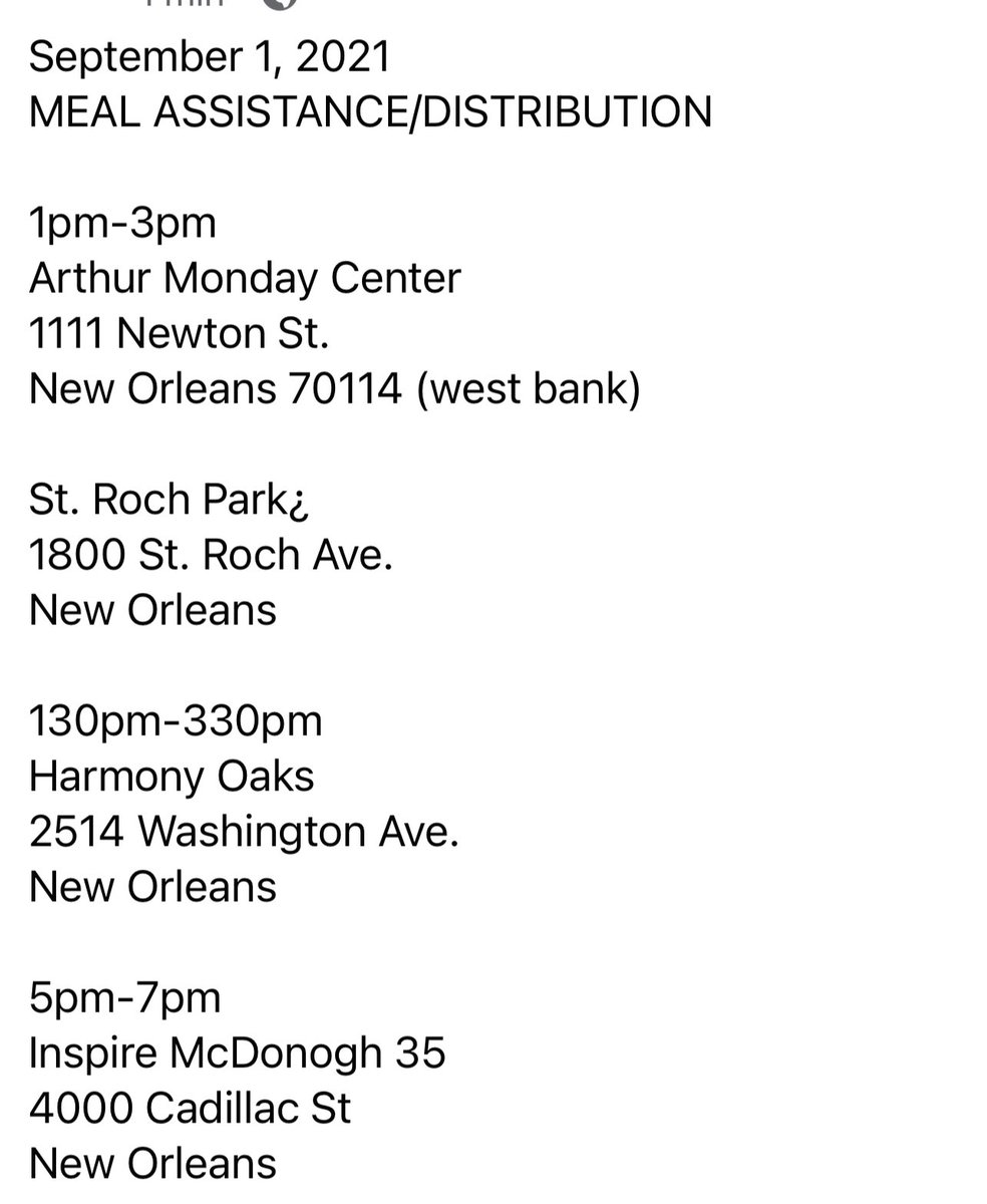 Free Meals and Water today from 1pm-3pm #hurricaneida #idahurricane #recovery #delishaboydllc #delisha4algiers #delshadelivers