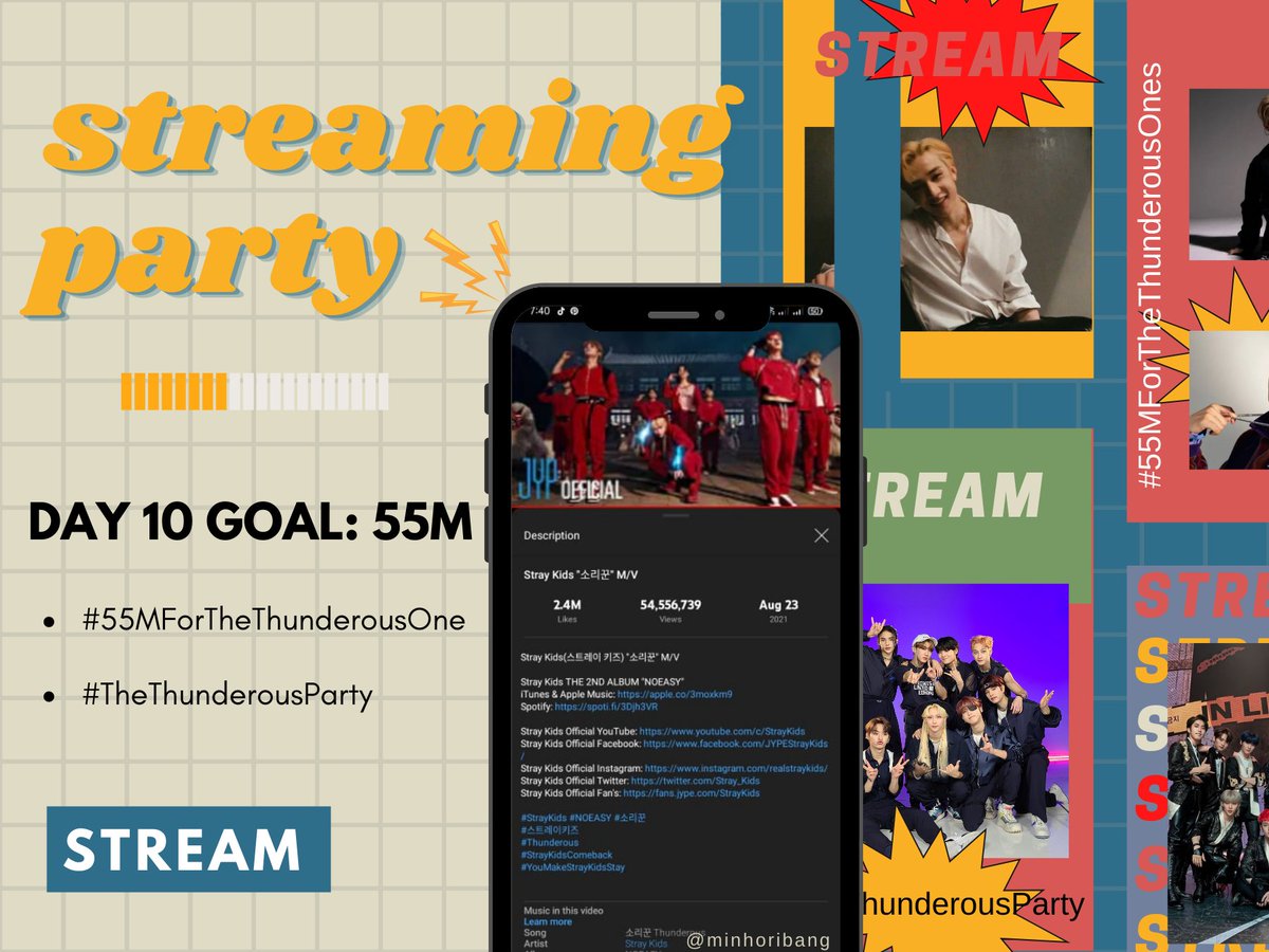 minierachas's tweet photo. STAYs are you still streaming? Please join us on our mass streaming party until 12AM KST. Use our hashtags and join our exciting giveaways! Let's have fun together <3

(GA link down below!)

STAY STREAMING PARTY
#55MForTheThunderousOnes #TheThunderousParty #StrayKids @Stray_Kids https://t.co/9xEJJAuaui