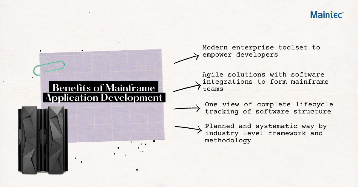 Maintec_Tech's tweet image. Mainframe Application Development solutions from Maintec Technologies enable customers to develop, install, and maintain mainframe applications with agile and modern methodologies, toolsets, and coding languages. #mainframeapplication #mainframe #mainframeapplicationdevelopment