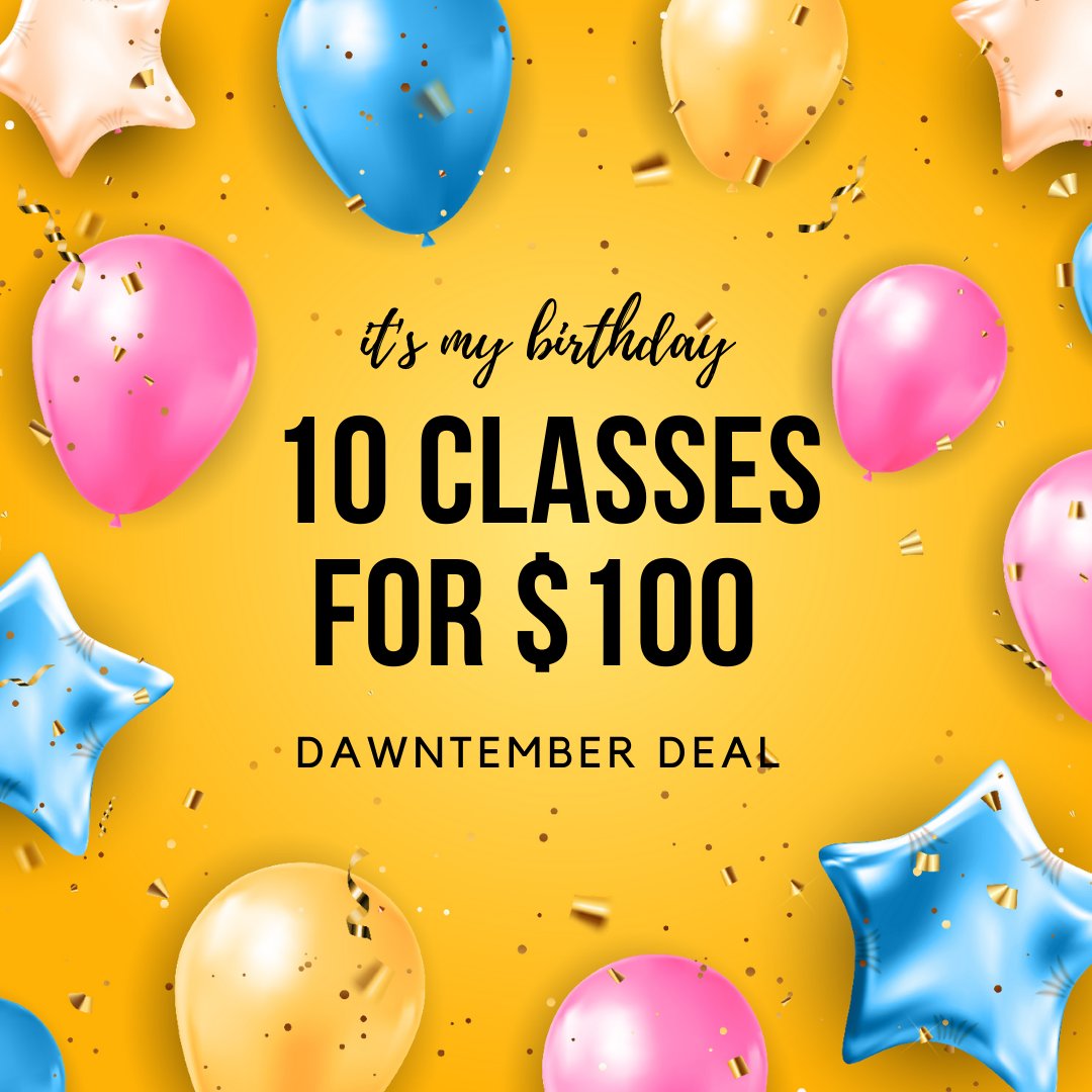 #DAWNTEMBER DEALS! Daybreak is having a flash sale: 10 classes for $100!! And many other deals when you read this newsletter.
conta.cc/3DA2Zao