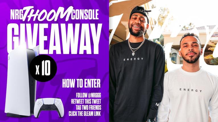 We getting NRG Thoom house started by giving away 10 #PS5 consoles 🐷 🏠Follow @NRGgg + the Thoom House crew 💕 RT + Like ✌️ Tag Two Friends Enter Here 👉gleam.io/w6qvW/nrg-thoo…