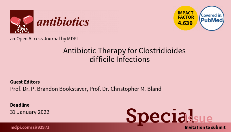 P. Brandon Bookstaver (@bbookstaver_usc) on Twitter photo Doing research or considering a project related to #CDI? Have a review article idea on the topic? Consider submitting to this themed issue in <a href="/antibioticsmdpi/">Antibiotics MDPI</a>
Select opportunities for discounted APCs. Please reach out to <a href="/blandman19/">Chris Bland</a> & myself!
mdpi.com/journal/antibi…
#IDtwitter Doing research or considering a project related to #CDI? Have a review article idea on the topic? Consider submitting to this themed issue in <a href="/antibioticsmdpi/">Antibiotics MDPI</a>
Select opportunities for discounted APCs. Please reach out to <a href="/blandman19/">Chris Bland</a> & myself!
mdpi.com/journal/antibi…
#IDtwitter