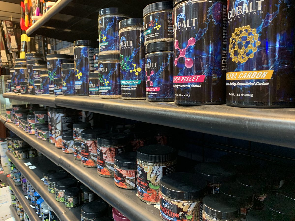 We have a huge selection of Cobalt food and other products! Come see what’s in store🐠🌊