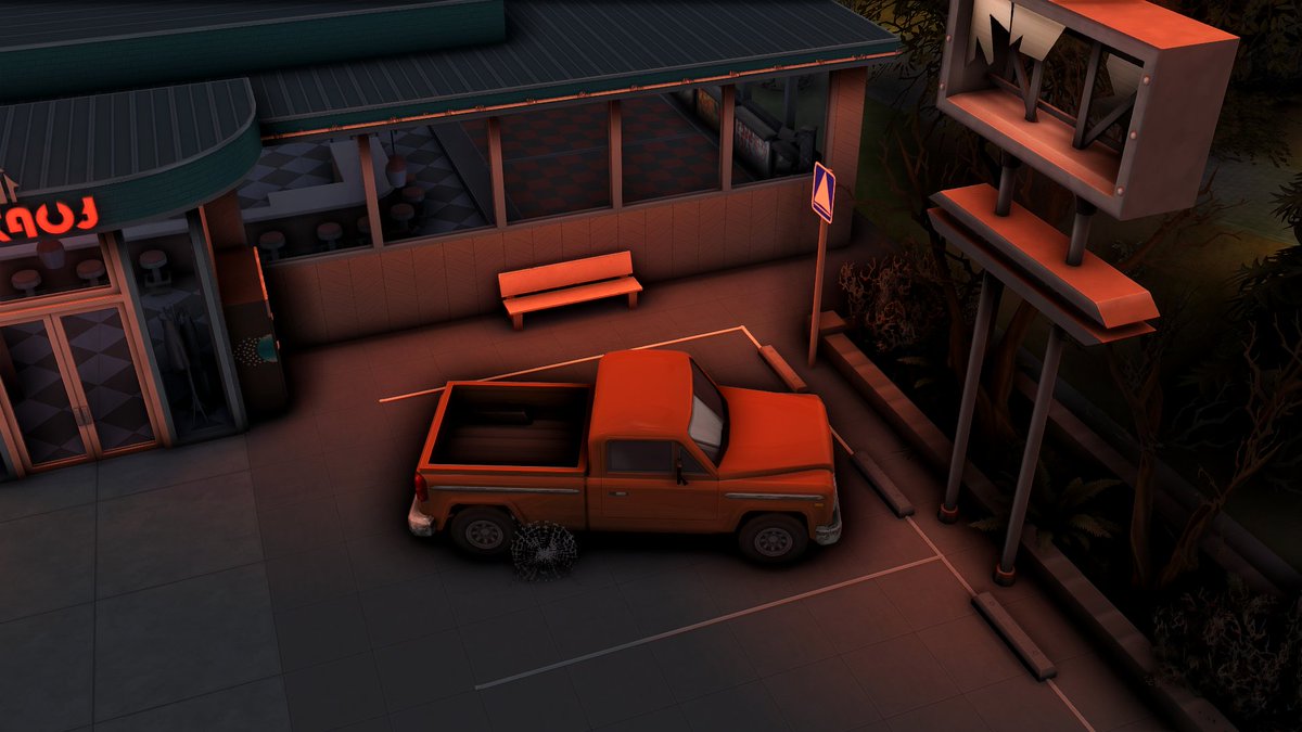 grenesims's tweet photo. 🏪retro spooky diner🏪 

hi! this is a little restaurant I made! I don't know why the screenshots look kinda weird but I hope you like it anyway!

gallery ID: grenedae

#ShowUsYourBuilds #TheSims4 https://t.co/UMtmTzCQa8
