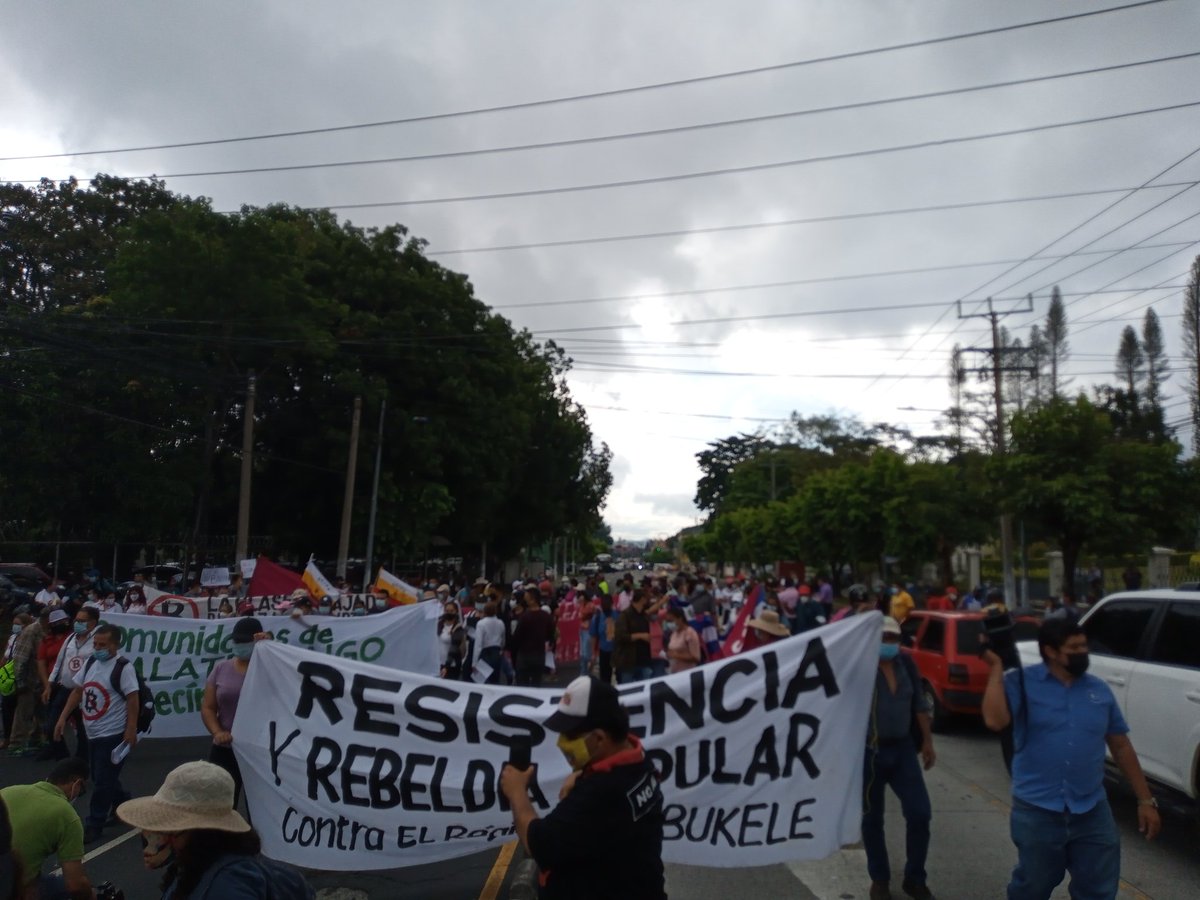More protests against the Bitcoin law in San Salvador today.