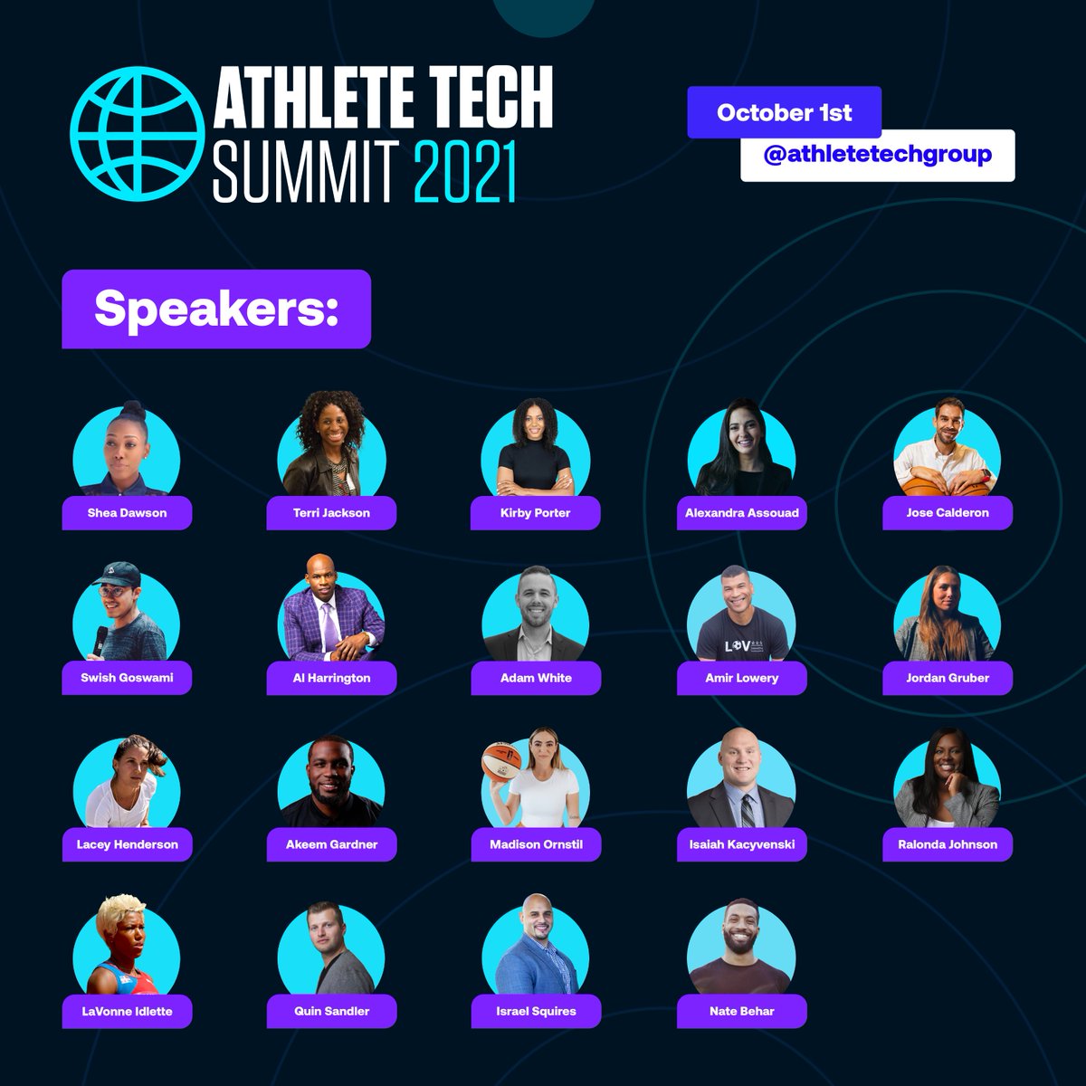 We’re excited to announce ATS21's speakers, who will help us dicuss the future of the sports industry, and its intersections with tech that athletes and entrepreneurs can capitalize on. Register free for #ATS21 today! bit.ly/RegisterHere-A…