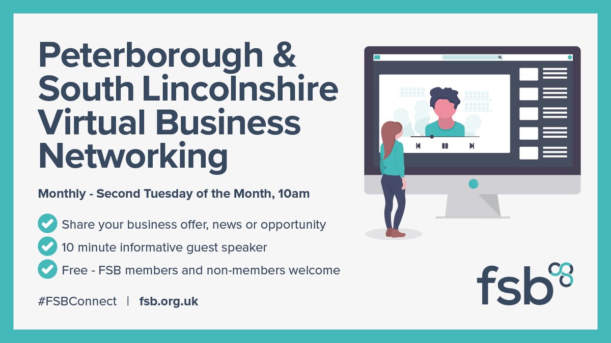 FSBEastMids's tweet image. #Peterborough &amp;amp; South #Lincolnshire #networking 📅Tues 14 Sep ⏰10am  You don&apos;t need to be an FSB member to join us for 1hr of #networking for #SmallBiz with @andrewmasters6 @fsbbedcambhert @FSBLincolnshire @FSBEastMids  Book now 👉 bit.ly/2Uj6i3W :#FSBConnectOnline