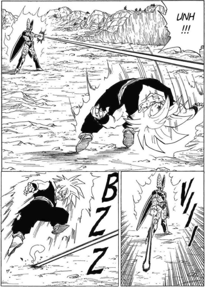 Perfect Cell Attempts To Blast Son Gohan With Death Beams With