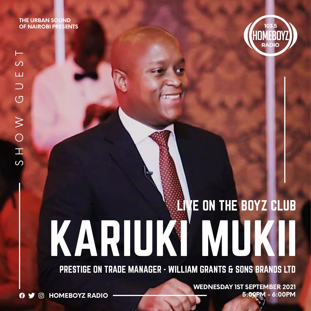 Today on #TheBoyzClub we’ve got William Grants &amp; Sons Brands Limited Manager Kariuki Mukii and we’ll be getting into why he’s passing by the studio and how significant it is, TUNE IN!!! <a href="/MrKerryMartin/">MrKerryMartin</a> <a href="/LotanSalapei/">Certified City Boy</a>