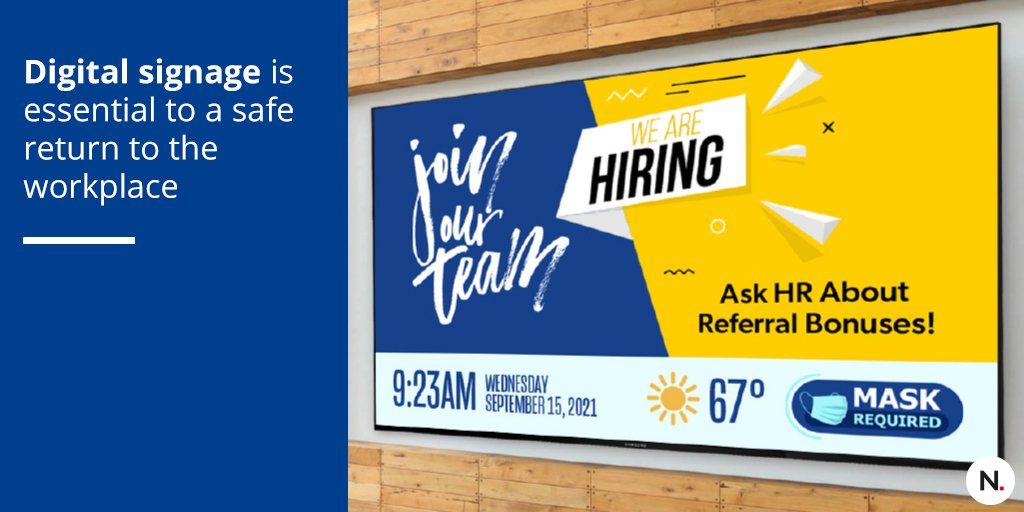 Navori's tweet photo. Discover how to communicate more effectively using Samsung and Navori Labs digital signage solutions from BlueStar: https://t.co/3U2YHGJwnb
#digitalsignage #digitalsignageforcorporate #safetyinstruction #samsungled #navorilabs #bluestarinc https://t.co/QWpAX8Gwgq