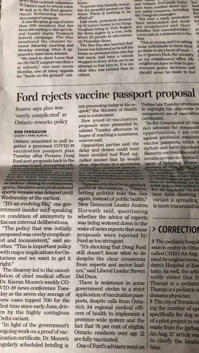 Ford again stands in the way of ending lockdowns, sickness and getting out of the pandemic