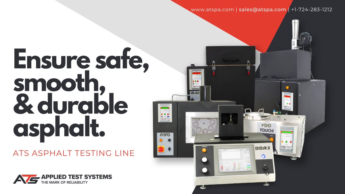 AppliedTest's tweet image. Ensure safe, smooth, & durable asphalt with the ATS Asphalt Testing Line. Learn more at atspa.com/materials-test…