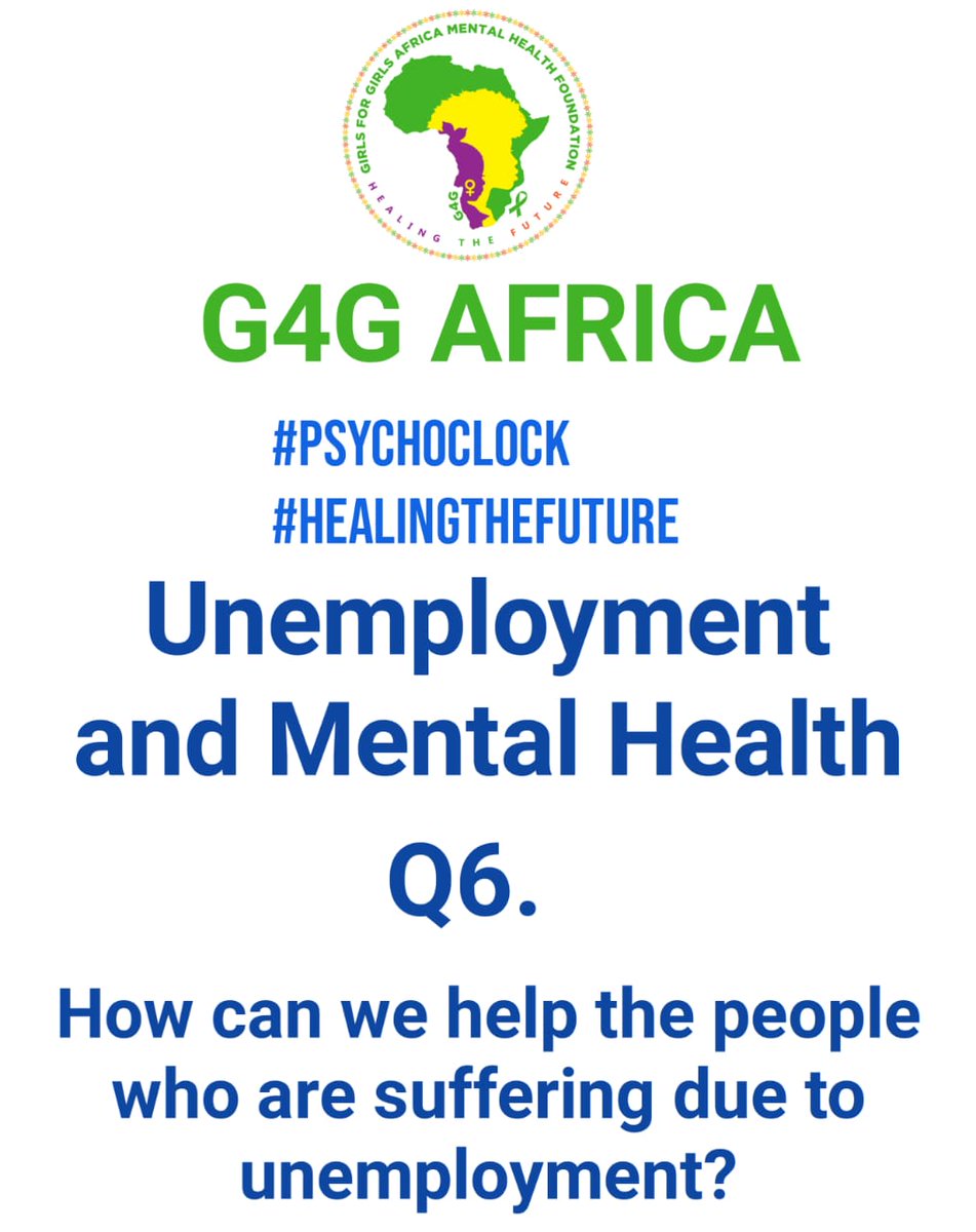 G4G_Africa's tweet photo. Q.6 How can we help the people who are suffering due to unemployment?
@felixochiengjr @mutcy_ @Lynetemesi 
#HealingTheFuture
#PsychOclock https://t.co/4UfO8q8F2o