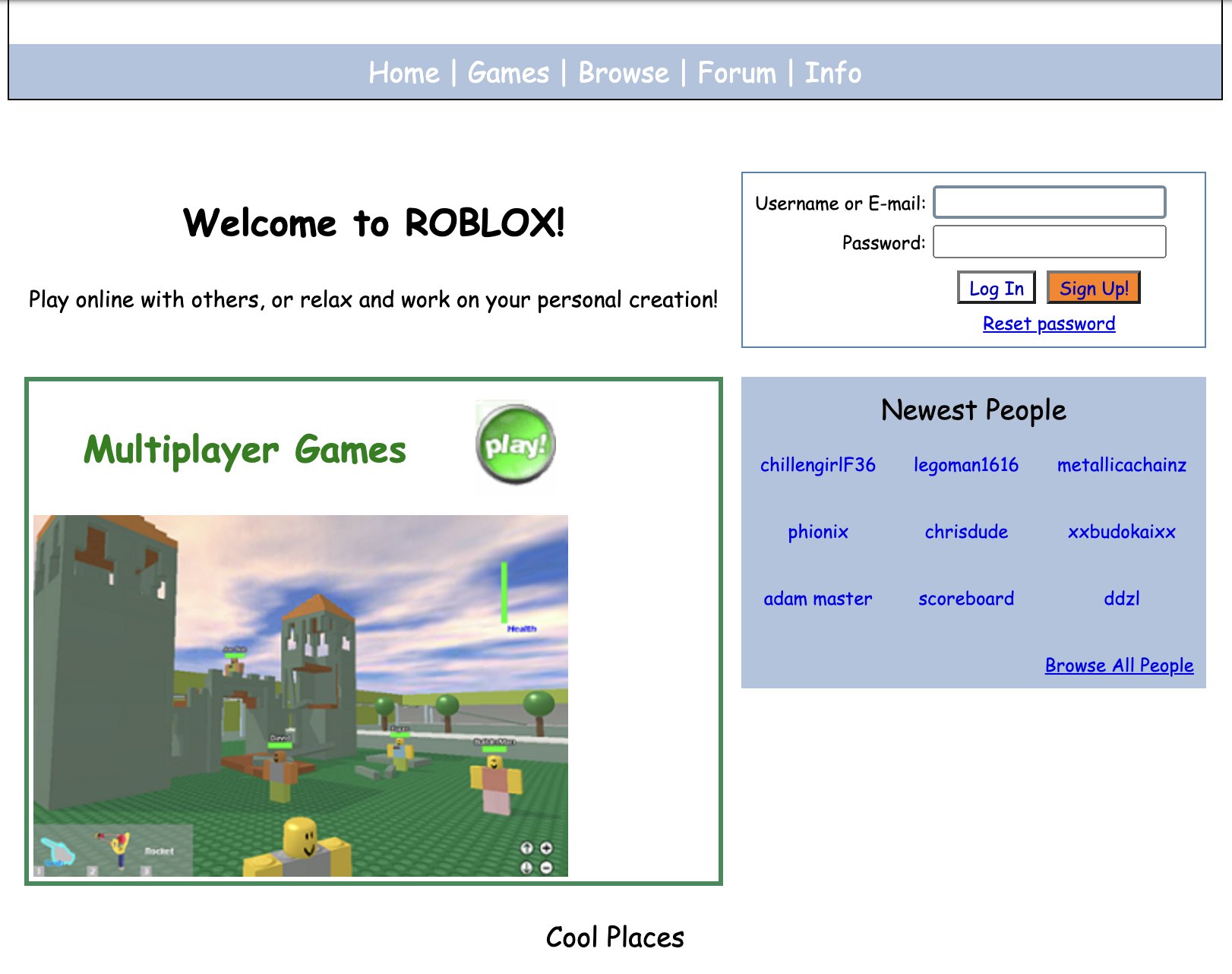 Roblox in 2006 - Web Design Museum