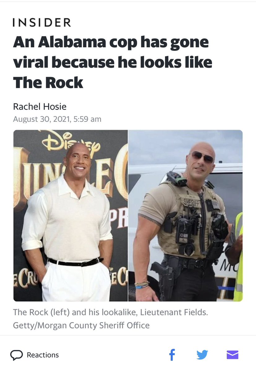 If y’all need me I’ll just be down the road in Morgan County breaking some laws…💪🏼😍🚔 <a href="/TheRock/">Dwayne Johnson</a> #doppelganger #lookalike