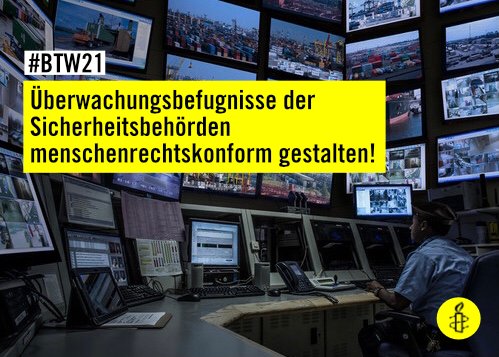 AmnestyDresden's tweet image. Anstatt Überwachungsbefugnisse permanent weiter auszubauen, muss die kommende Regierung u.a. das menschenrechtswidrige BND-Gesetz reformieren, auf den #Staatstrojaner verzichten und darf Sicherheitslücken nicht zur Nutzung von Quellen-TKÜ bewusst offenhalten. #BTW21