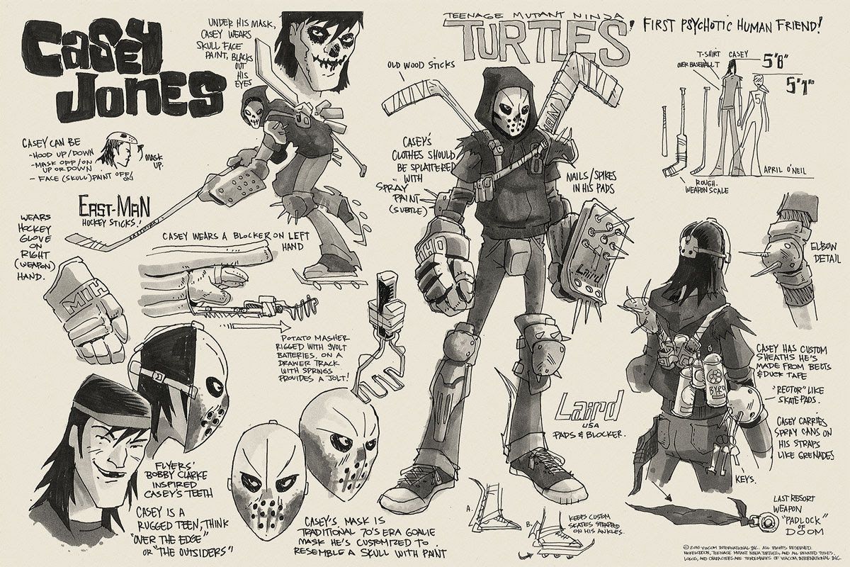 TMNT 2012 always had really great character sheets, they inspired me alot with how I'd draw mine every rare occasion. 