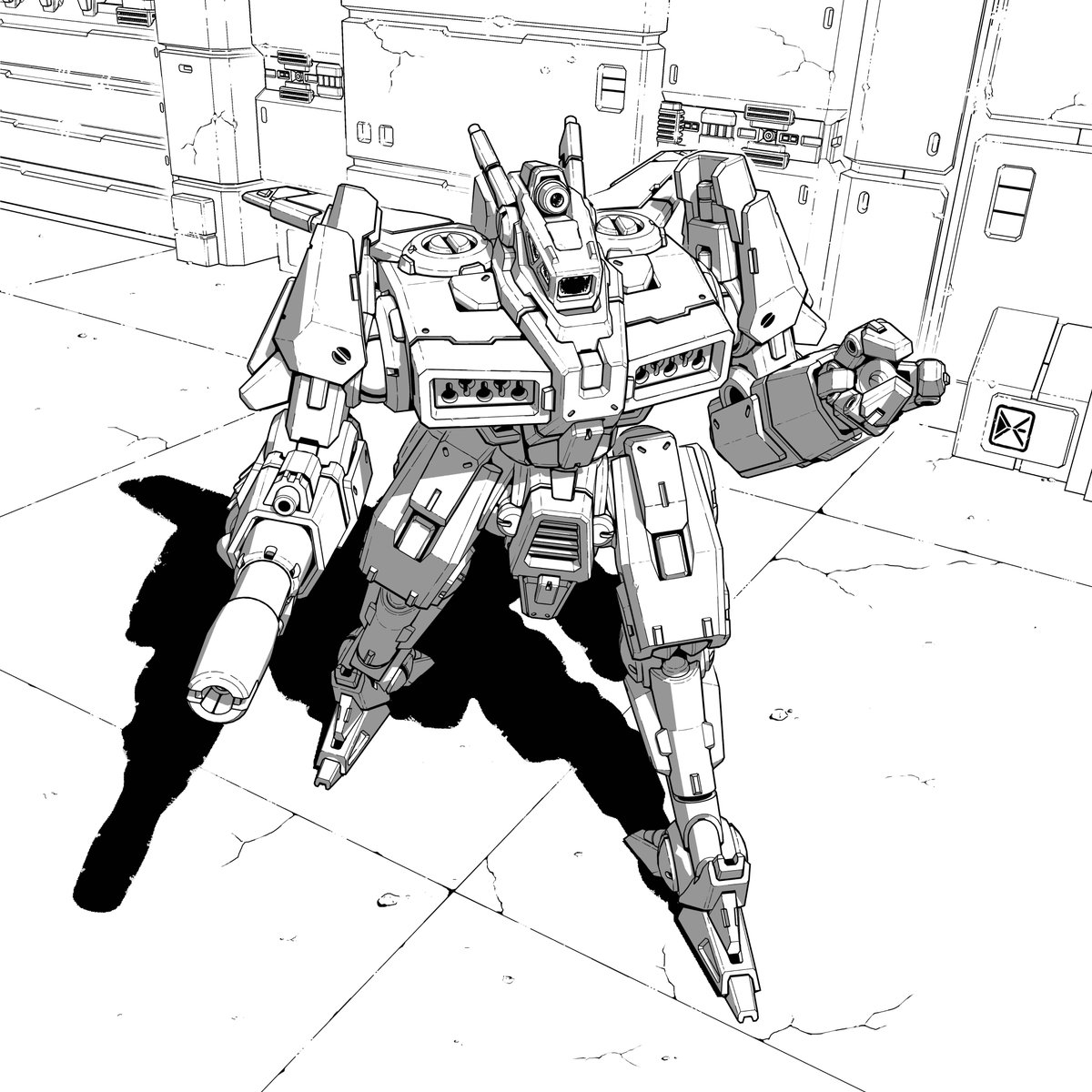 I think this is my fave of the ilClan #battletech mechs I did, and it's been a minute, so I'm gonna show it off! Def some Japanese mecha/VMI vibes in there.