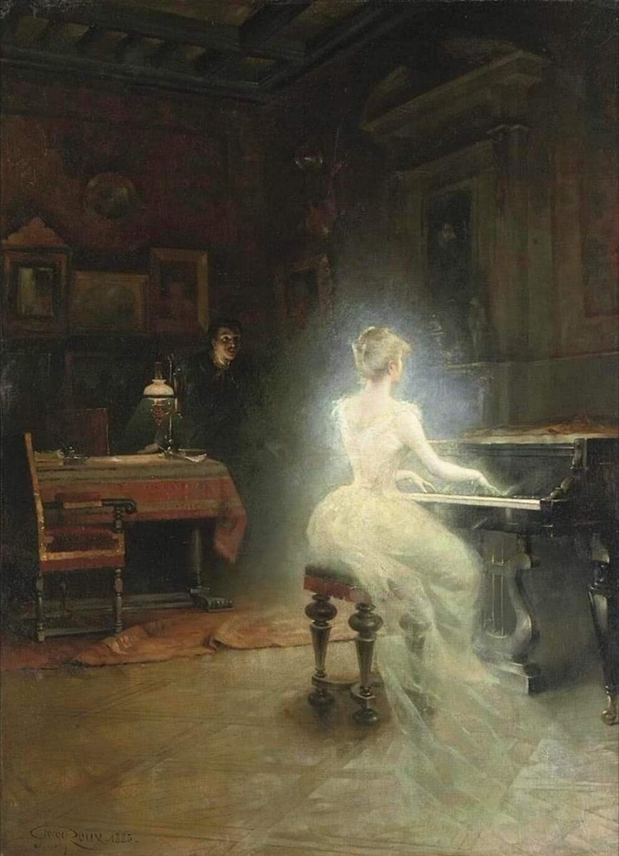 ddoniolvalcroze's tweet photo. SPIRIT (1885) by French painter and illustrator, Georges Roux. https://t.co/w5g7qnypZ6