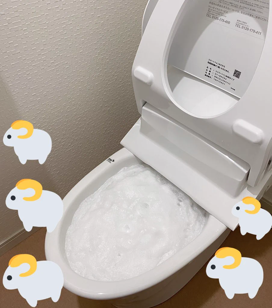 トイレバブルーンでトイレ掃除完了！アワアワが楽しい！