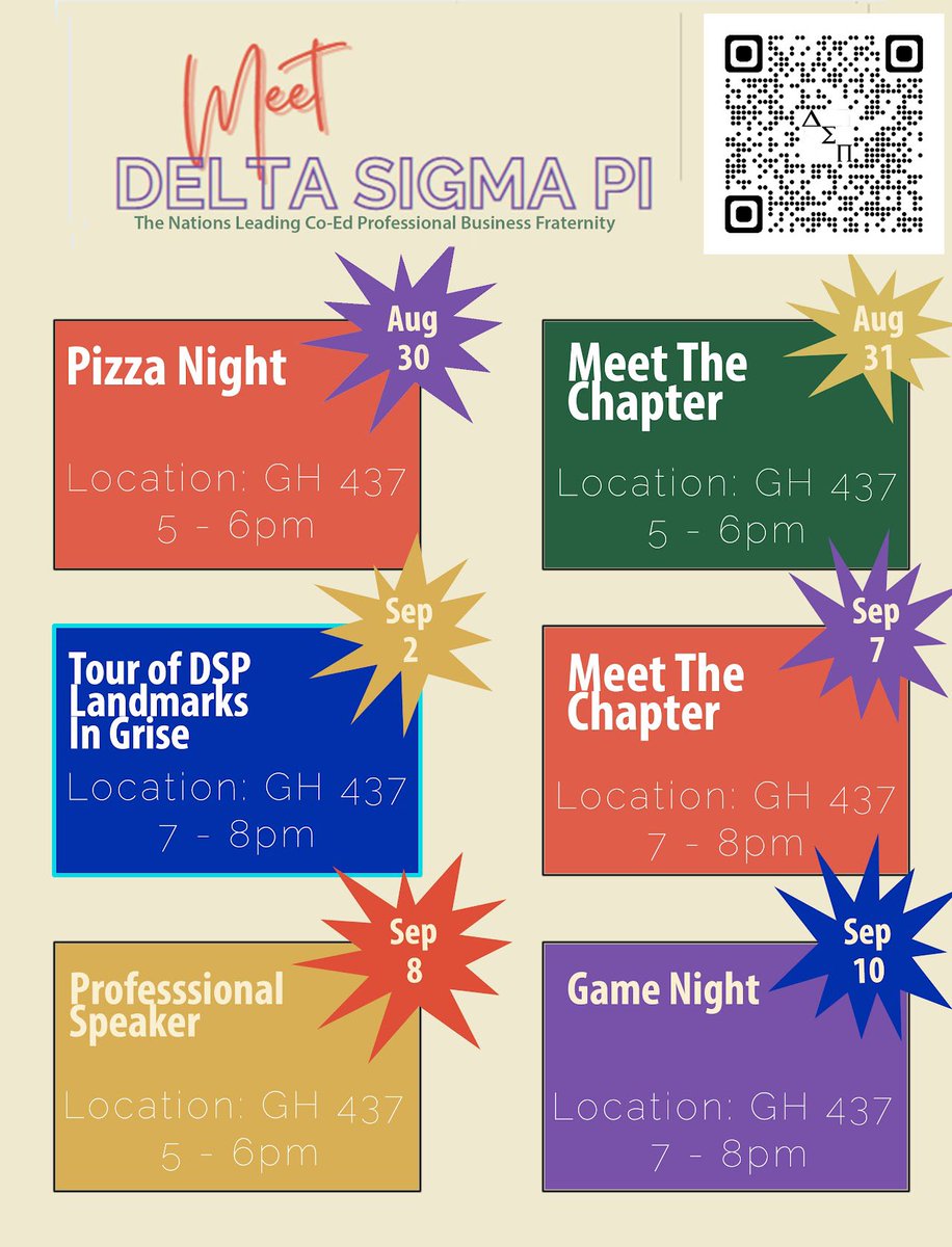 We are so excited to be kicking off our recruitment week and hope to see some new faces! Message us if you have any questions!