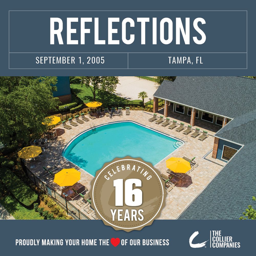 Today, we're celebrating 16 Years of Reflections Apartments in Tampa, Florida!