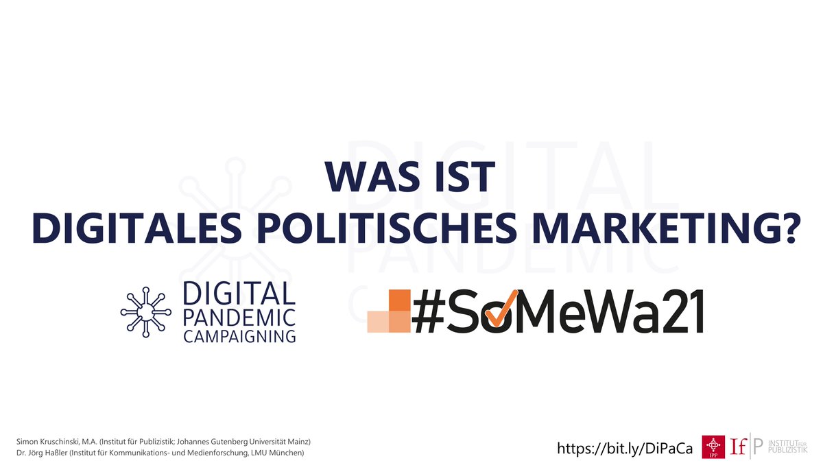 ⏰Die 1. Weekly-Analyse der Posts &amp; Ads zur #btw21 kommt am Mi, 8. Sept. Bis dahin versorgen wir Euch mit Hintergrundinfos zum digitalen Campaiging.🤓 
Heute starten wir grundsätzlich: Wie können politische Akteure digitale Plattformen nutzen, um Wahlkampf zu machen? 👇1/n