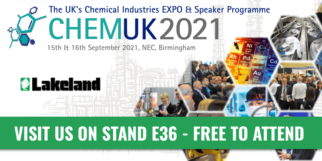 Join us at @chemukexpo, the UK’s only dedicated Chemical Industries supply chain expo &amp; 2-day free open conference. Stop by stand E36 and say "hello!" to our Lakeland team. #chemuk #chemical #chemicals #Biontech hubs.ly/H0W1V4t0
