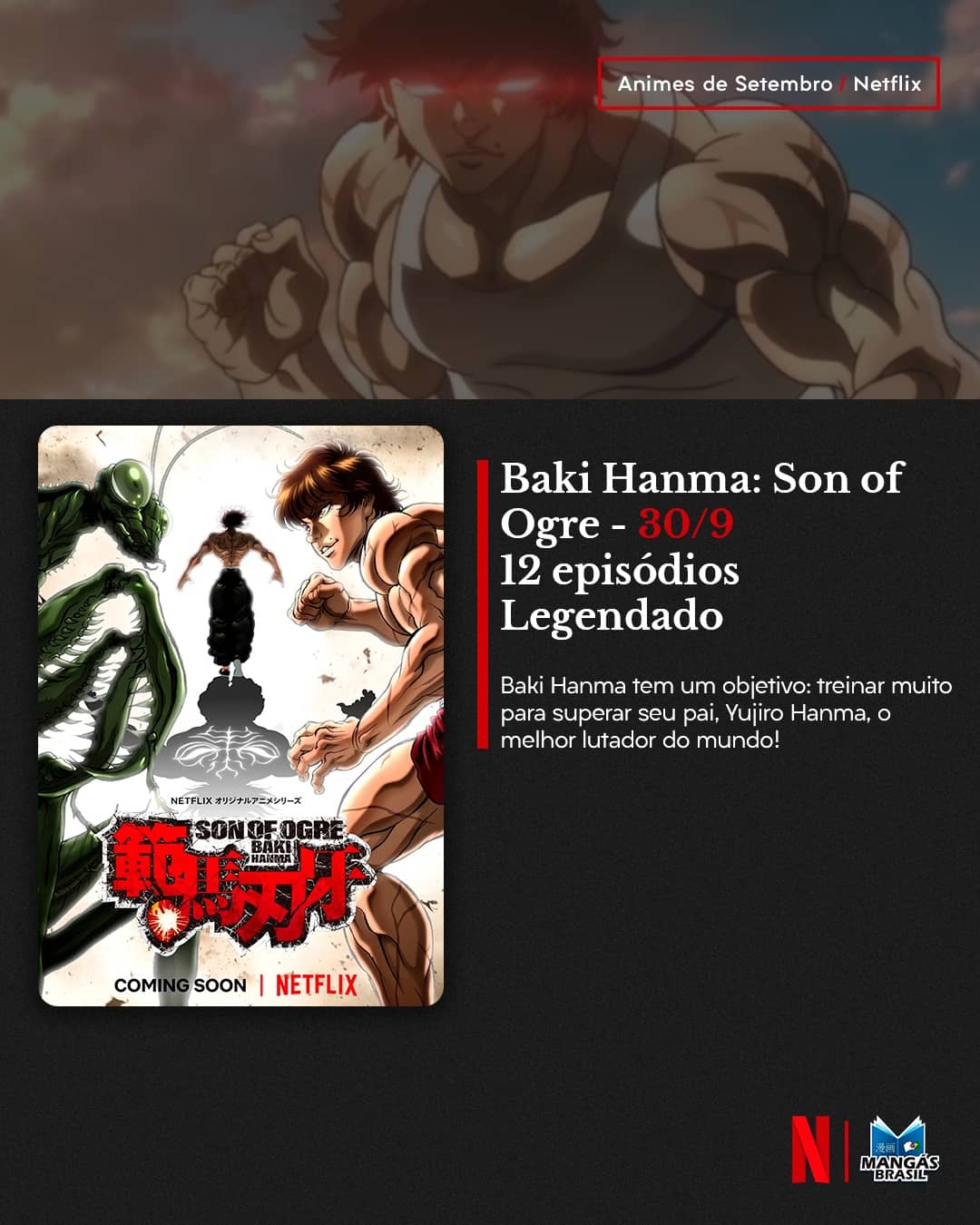 Baki Hanma' estreia na Netflix com dublagem